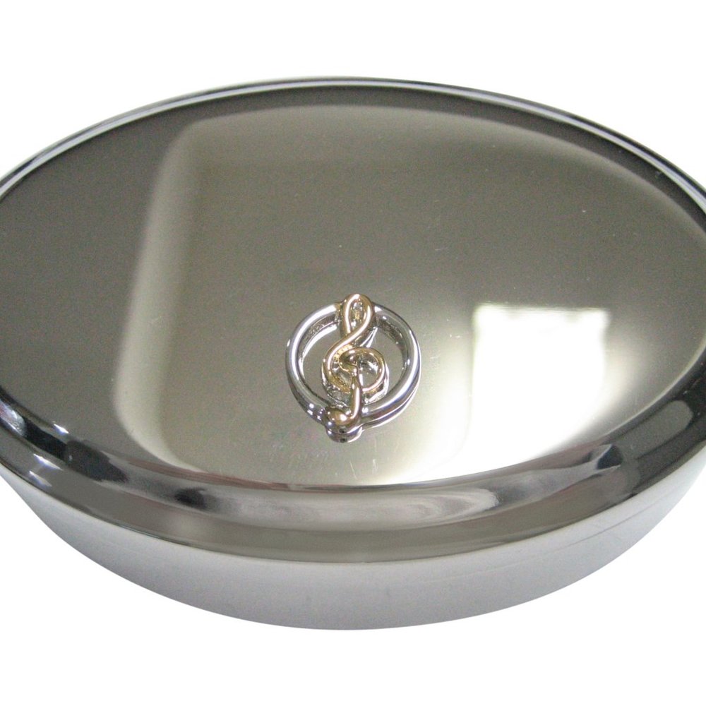 Musical Treble Note Oval Trinket Jewelry Box